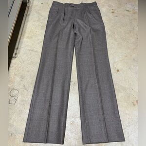 Vintage Yves Saint Laurent Pants Mens 32x32 Brown Pleated Wool YSL Chino France